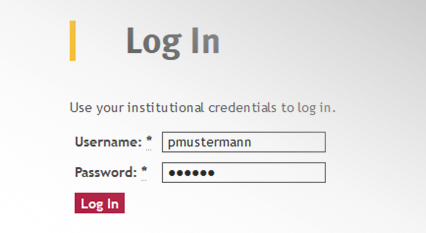 Type in identification credentials