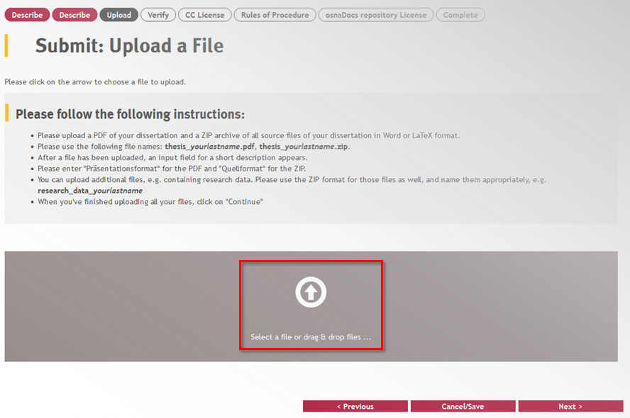 File or document upload