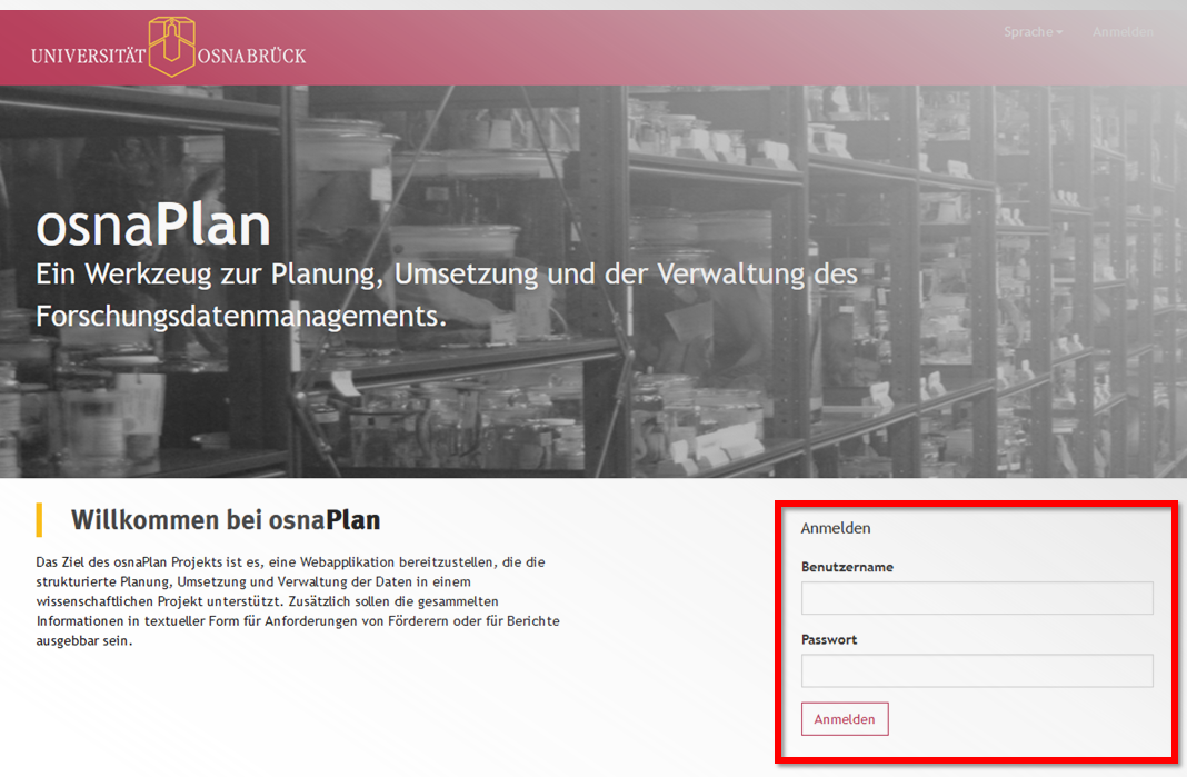Screenshot Anmeldung osnaPlan Screenshot Anmeldung osnaPlan