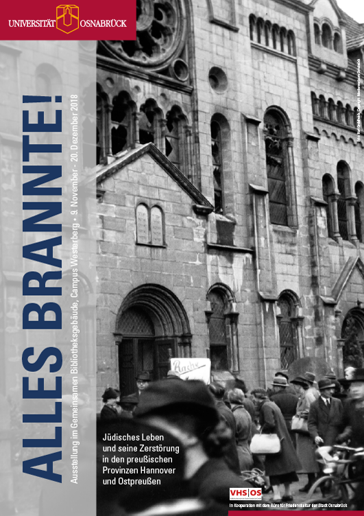 Poster zur Osnabrücker Station der Ausstellung "Alles brannte!" / Grafik: Universitätsbibliothek Poster zur Osnabrücker Station der Ausstellung "Alles brannte!" / Grafik: Universitätsbibliothek